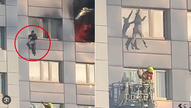 Βερολίνο: η στιγμή που γυναίκα πηδά στο κενό για να σωθεί από τη φωτιά - συγκλονιστικό βίντεο