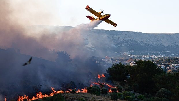 Φωτιά σε δασική έκταση στο λέπρεο ηλείας - επιχειρεί ένα αεροσκάφος
