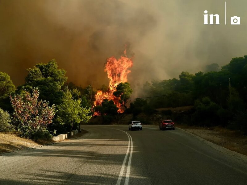 Συγκλονισμόςαριστικές εικονες από το πύρινο μέτωπο στο πόρτο γερμενό